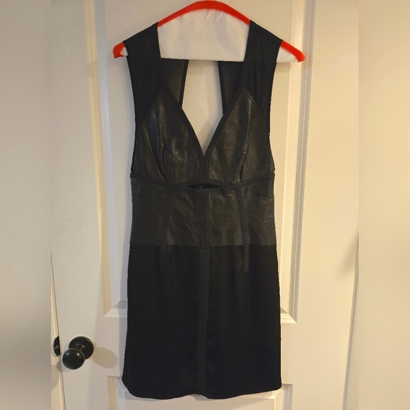 ALEXANDER WANG Black Leather Tank Dress